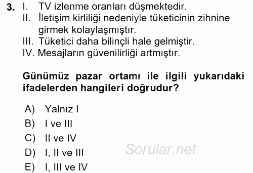 Marka İletişimi Tasarımı ve Uygulamaları 2016 - 2017 Ara Sınavı 3.Soru