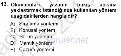 Mesleki Yazışmalar 2012 - 2013 Ara Sınavı 13.Soru