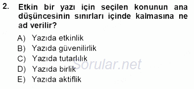 Mesleki Yazışmalar 2012 - 2013 Ara Sınavı 2.Soru