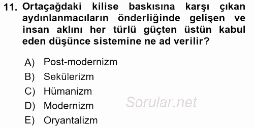 Örgüt Kuramı 2015 - 2016 Tek Ders Sınavı 11.Soru