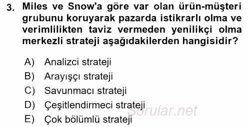 Örgüt Kuramı 2015 - 2016 Tek Ders Sınavı 3.Soru