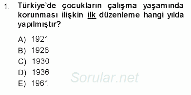 Sosyal Politika 2013 - 2014 Dönem Sonu Sınavı 1.Soru