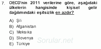 Sosyal Politika 2013 - 2014 Dönem Sonu Sınavı 7.Soru