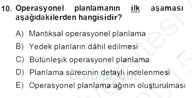 Boş Zaman ve Rekreasyon Yönetimi 2014 - 2015 Dönem Sonu Sınavı 10.Soru