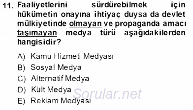 Küreselleşme ve Kültürlerarası İletişim 2013 - 2014 Tek Ders Sınavı 11.Soru