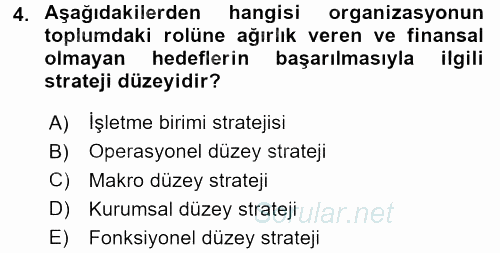 Kurumsal İletişim 2016 - 2017 3 Ders Sınavı 4.Soru