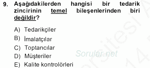 Muhasebe Yazılımları 2013 - 2014 Dönem Sonu Sınavı 9.Soru