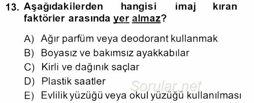 Yönetici Asistanlığı 2014 - 2015 Tek Ders Sınavı 13.Soru