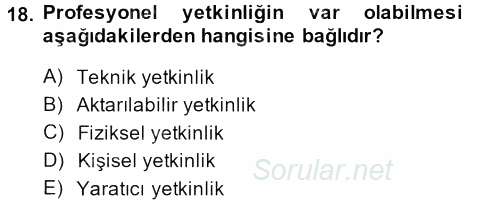 Yönetici Asistanlığı 2014 - 2015 Tek Ders Sınavı 18.Soru