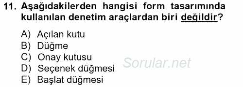Dış Ticarette Bilgisayar Uygulamaları 2014 - 2015 Tek Ders Sınavı 11.Soru