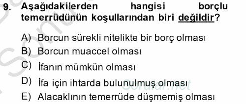 Medeni Hukuk 2 2013 - 2014 Dönem Sonu Sınavı 9.Soru