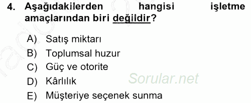 Perakende Yönetimi 2015 - 2016 Ara Sınavı 4.Soru