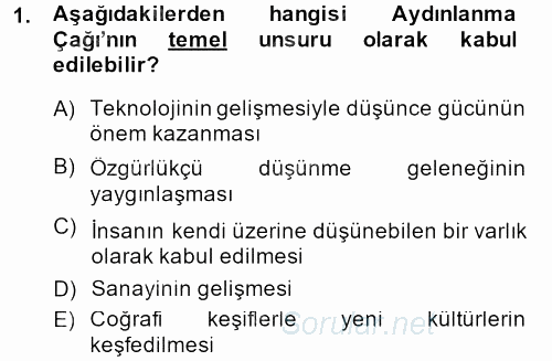 Sosyal Bilimlerde Temel Kavramlar 2014 - 2015 Dönem Sonu Sınavı 1.Soru