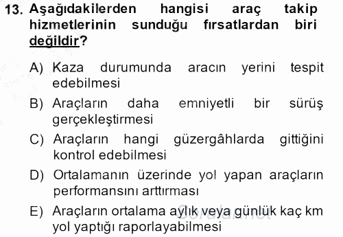 E-İş Süreçleri 2014 - 2015 Dönem Sonu Sınavı 13.Soru