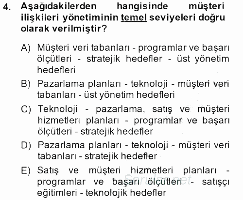 E-İş Süreçleri 2014 - 2015 Dönem Sonu Sınavı 4.Soru