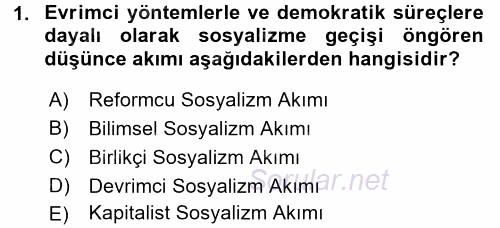 Çalışma İlişkileri 2015 - 2016 Tek Ders Sınavı 1.Soru