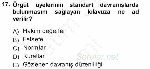 Perakendecilikte Müşteri İlişkileri Yönetimi 2014 - 2015 Dönem Sonu Sınavı 17.Soru