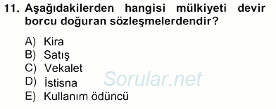 İşletme Hukuku 2012 - 2013 Ara Sınavı 11.Soru