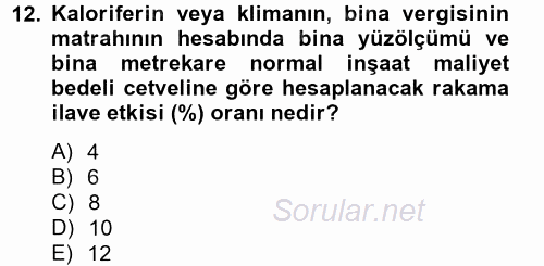 Özel Vergi Hukuku 2 2012 - 2013 Ara Sınavı 12.Soru