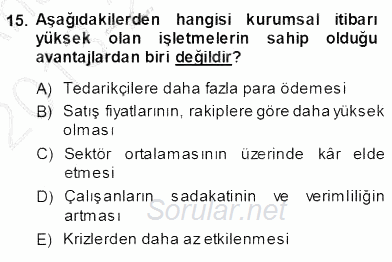 Yatırımcı İlişkileri Yönetimi 2013 - 2014 Ara Sınavı 15.Soru