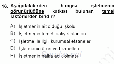 Yatırımcı İlişkileri Yönetimi 2013 - 2014 Ara Sınavı 16.Soru