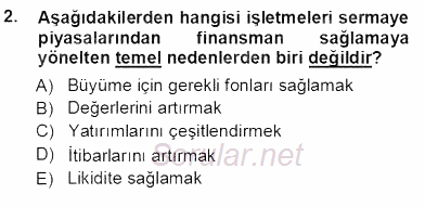 Yatırımcı İlişkileri Yönetimi 2013 - 2014 Ara Sınavı 2.Soru