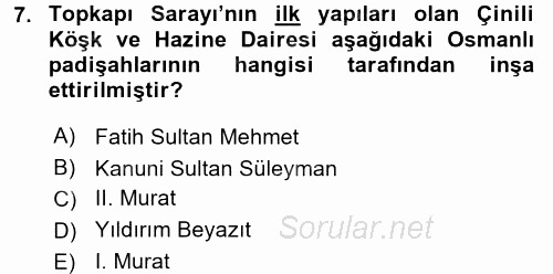 Mimarlik Tarihi 2015 - 2016 Ara Sınavı 7.Soru