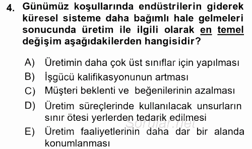 Ulaştırma Sistemleri Ve Yönetimi 2017 - 2018 Ara Sınavı 4.Soru