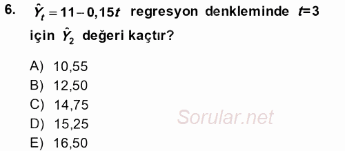 Sağlık Kurumlarında Operasyon Yönetimi 2014 - 2015 Tek Ders Sınavı 6.Soru