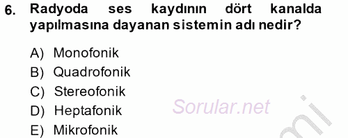 Yeni İletişim Teknolojileri 2013 - 2014 Ara Sınavı 6.Soru