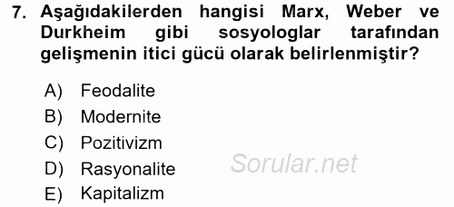 Ekonominin Güncel Sorunları 2016 - 2017 Dönem Sonu Sınavı 7.Soru