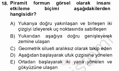 Peyzaj Çevre ve Tarım 2014 - 2015 Dönem Sonu Sınavı 18.Soru