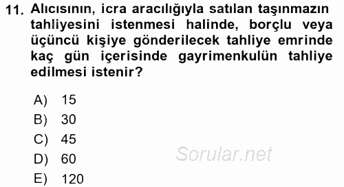 Damga Vergisi Ve Harçlar Bilgisi 2015 - 2016 Tek Ders Sınavı 11.Soru