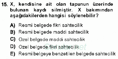 Ceza Hukuku 2013 - 2014 Dönem Sonu Sınavı 15.Soru
