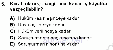 Ceza Hukuku 2013 - 2014 Dönem Sonu Sınavı 5.Soru