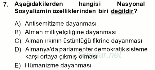 Uluslararası İlişkilere Giriş 2014 - 2015 Dönem Sonu Sınavı 7.Soru