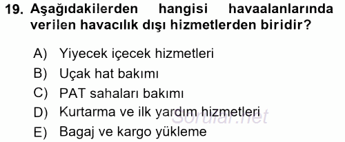 Ulaştırma Sistemleri 2017 - 2018 Ara Sınavı 19.Soru