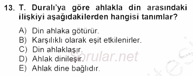 Türkiye´de Felsefenin Gelişimi 2 2012 - 2013 Dönem Sonu Sınavı 13.Soru