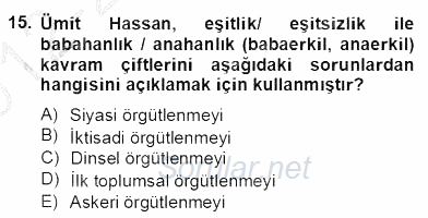Türkiye´de Felsefenin Gelişimi 2 2012 - 2013 Dönem Sonu Sınavı 15.Soru