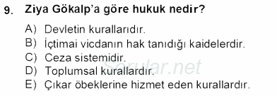 Türkiye´de Felsefenin Gelişimi 2 2012 - 2013 Dönem Sonu Sınavı 9.Soru