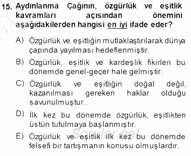 Siyaset Felsefesi 1 2013 - 2014 Dönem Sonu Sınavı 15.Soru