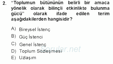 Siyaset Felsefesi 1 2013 - 2014 Dönem Sonu Sınavı 2.Soru