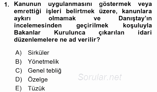 Genel Vergi Hukuku 2017 - 2018 Dönem Sonu Sınavı 1.Soru