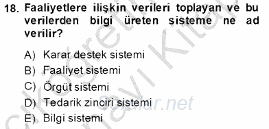 Elektronik Ticaret 2013 - 2014 Tek Ders Sınavı 18.Soru