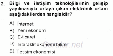 Elektronik Ticaret 2013 - 2014 Tek Ders Sınavı 2.Soru