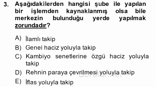 Ticaret Hukuku 1 2014 - 2015 Ara Sınavı 3.Soru