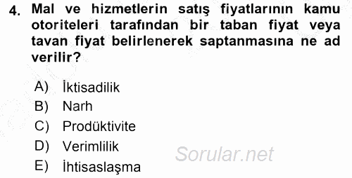 Hayvancılık Ekonomisi 2016 - 2017 3 Ders Sınavı 4.Soru