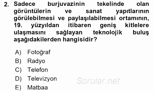 Basın Fotoğrafçılığı 2015 - 2016 Dönem Sonu Sınavı 2.Soru