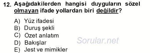 İş ve Yaşamda Motivasyon 2013 - 2014 Ara Sınavı 12.Soru