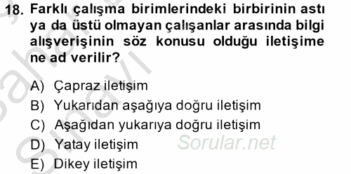 İş ve Yaşamda Motivasyon 2013 - 2014 Ara Sınavı 18.Soru